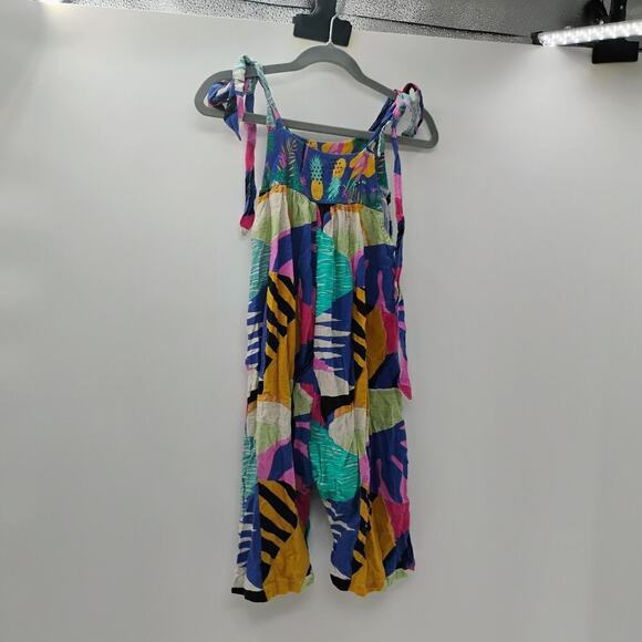 Das Meninas Girls Sleeveless Floral Romper Multicolor Button Front 8Years - Picture 3 of 10